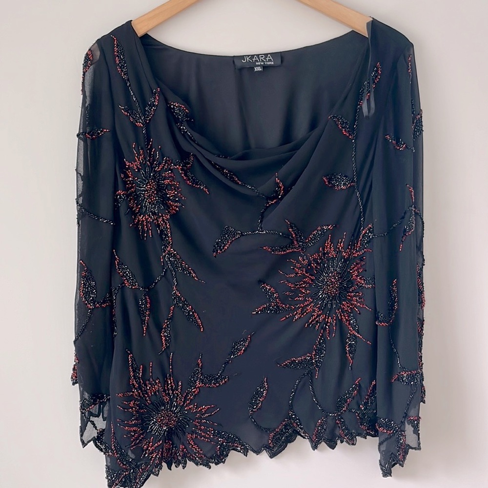 JKARA NEW YORK, Size XXL beaded top